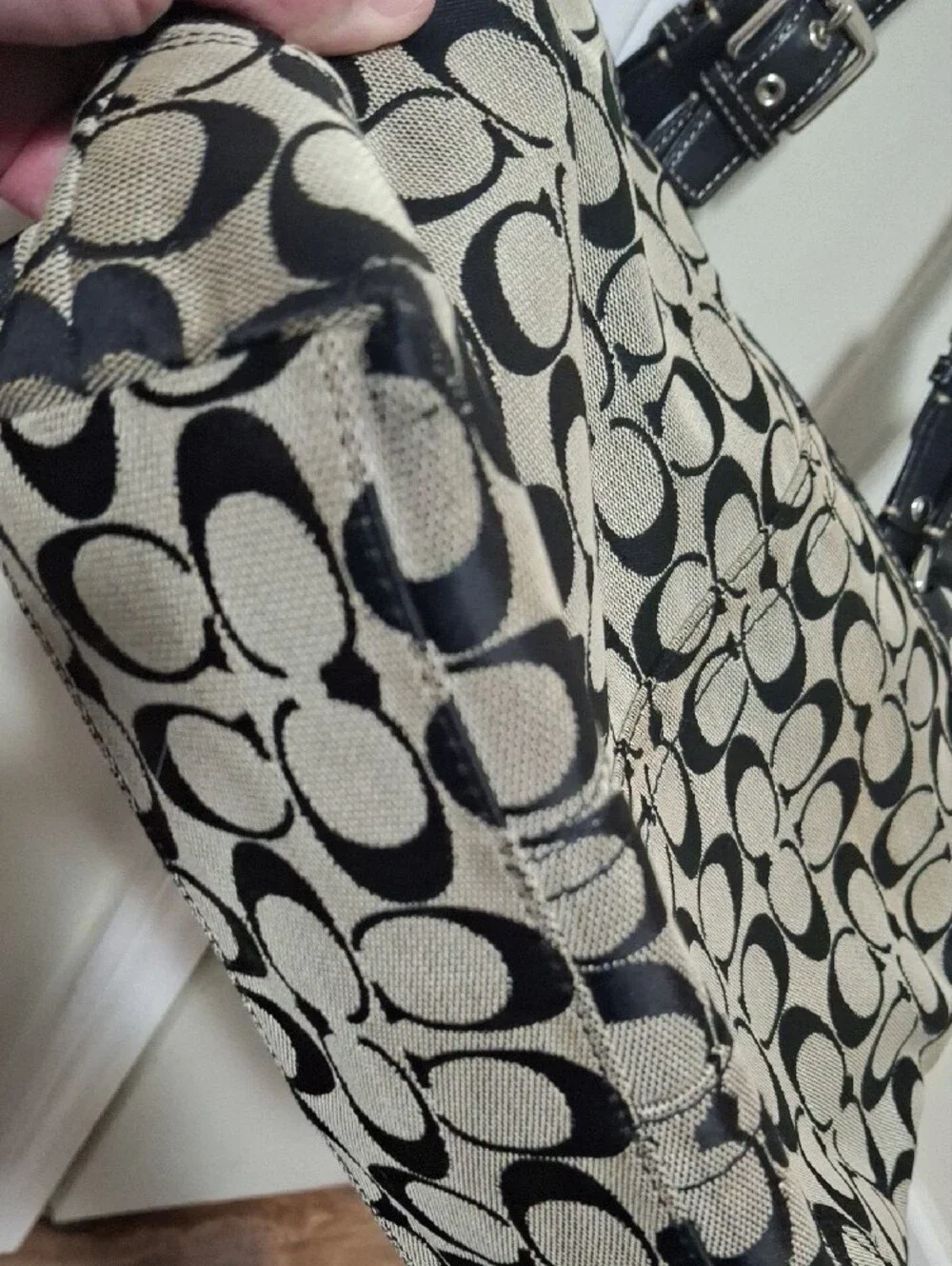 Coach Hamptons Signature Tote with Decorative Bow Accent